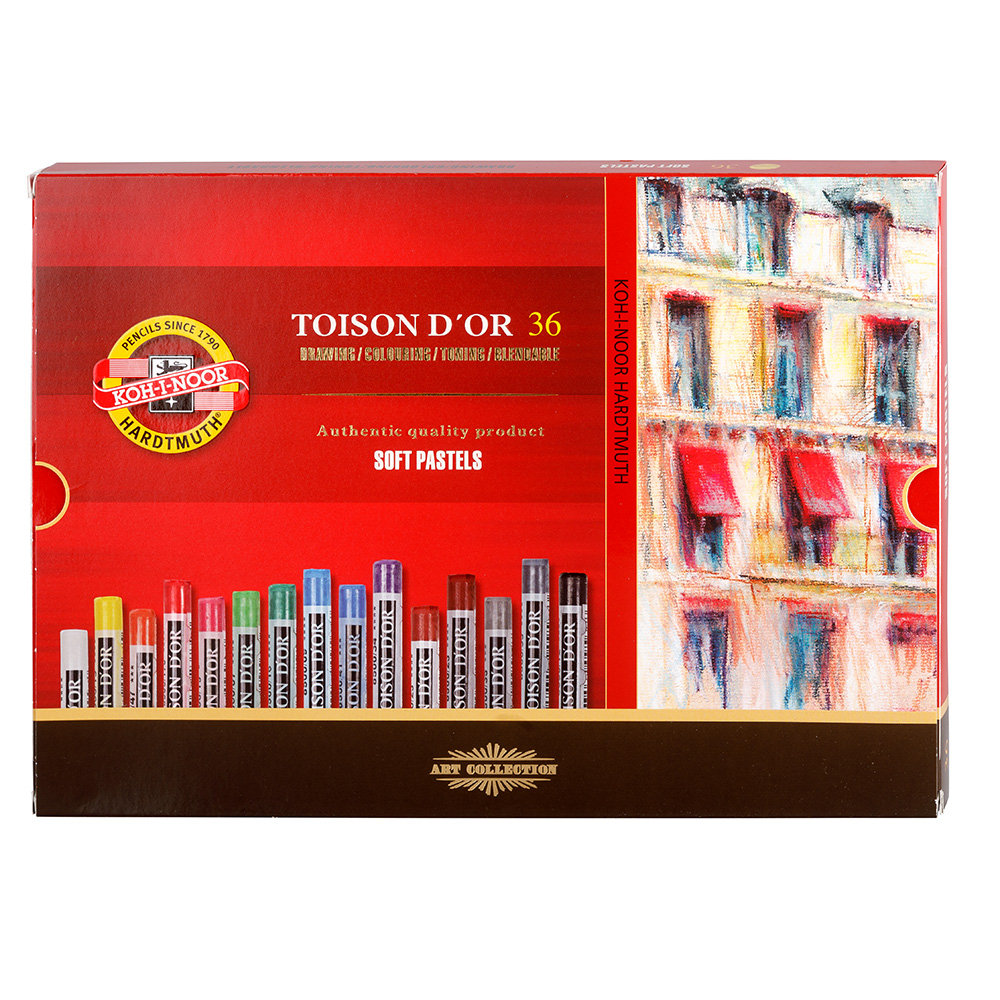 Pastellkreide runde weiche K&#252;nstler- Softpastelle , im  36er Pack