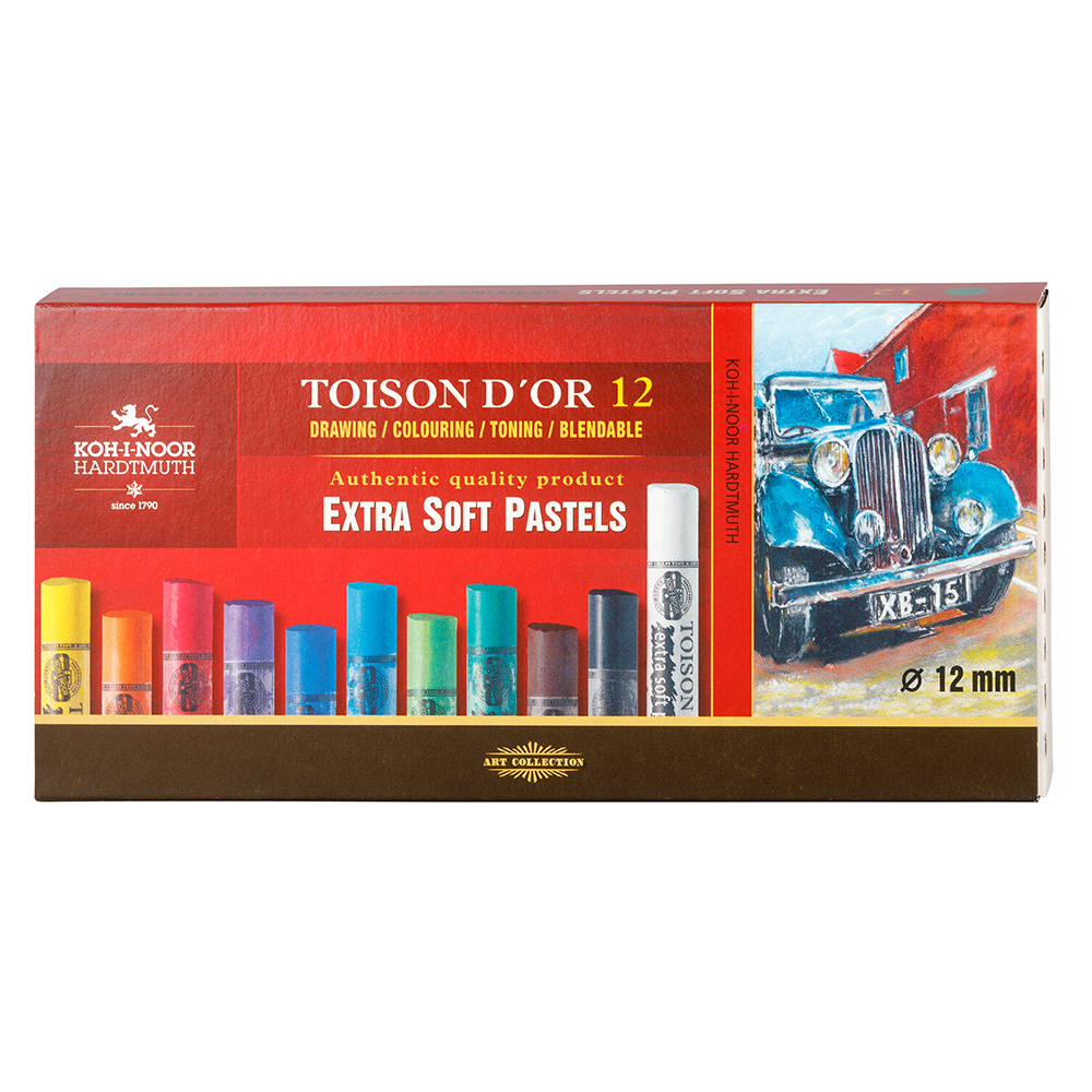 Pastellkreide-  runde extra weiche Softpastell 12er Pack