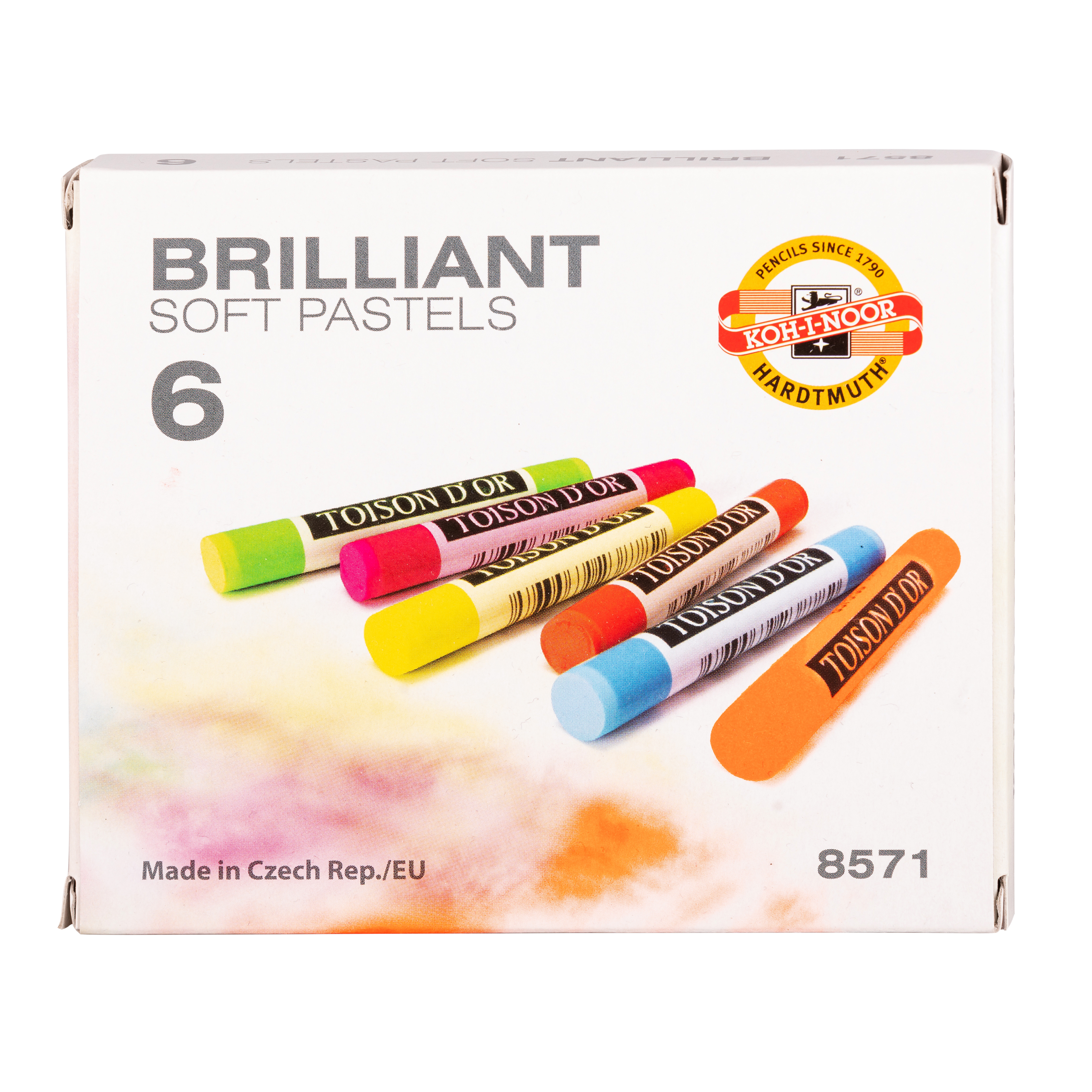 Pastellkreide runde weiche Softpastell - Neon- Brillant / Fluorescent  -  6er Pack