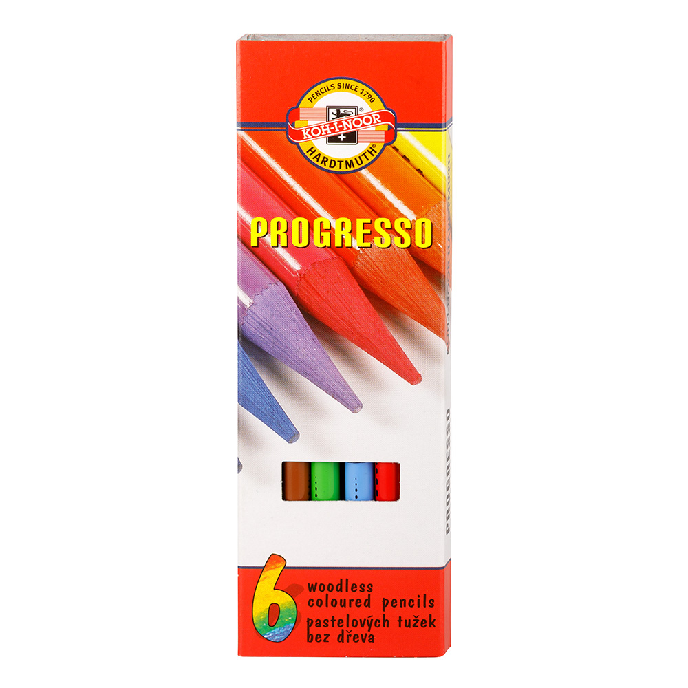 Progresso Schul- Vollminenfarbstifte  6er Pack im Pappetui