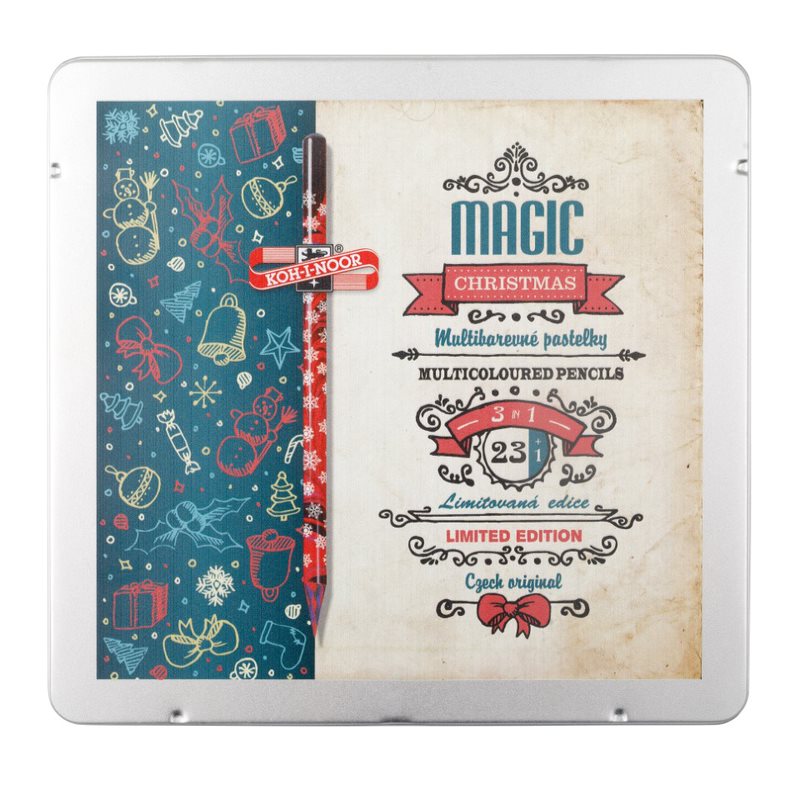 Progresso &quot; Magic &quot; Vollminenfarbstifte 24er Set im Metalletui / Christmas Retro- Design