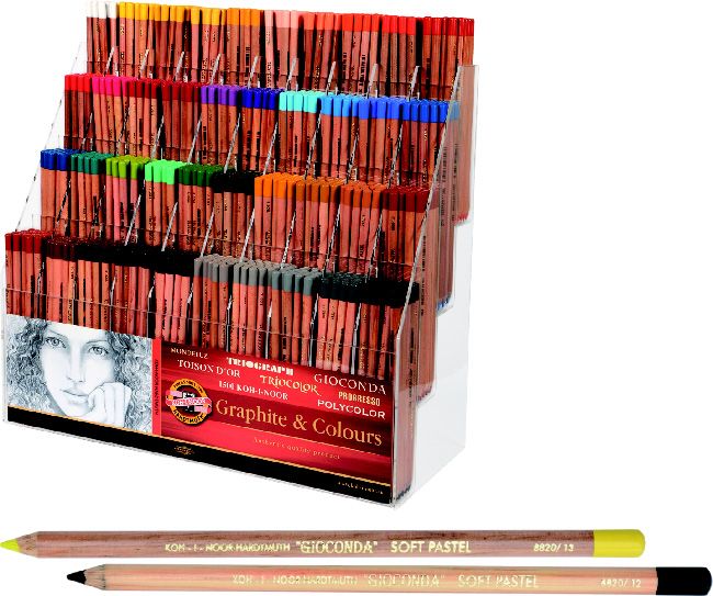 Pastellkreidestifte - Softpastell  960 Stifte im Acryl- Display
