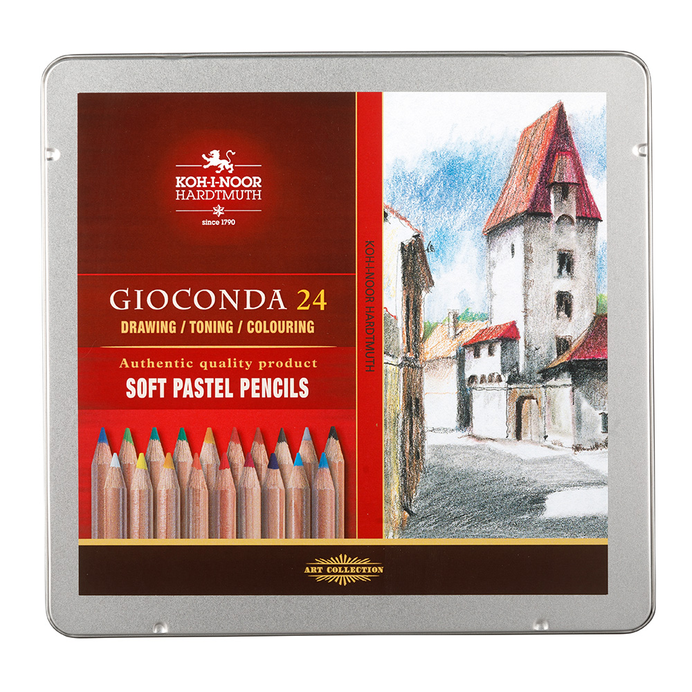 Pastellkreidestifte - Softpastell  24er Set im Metalletui