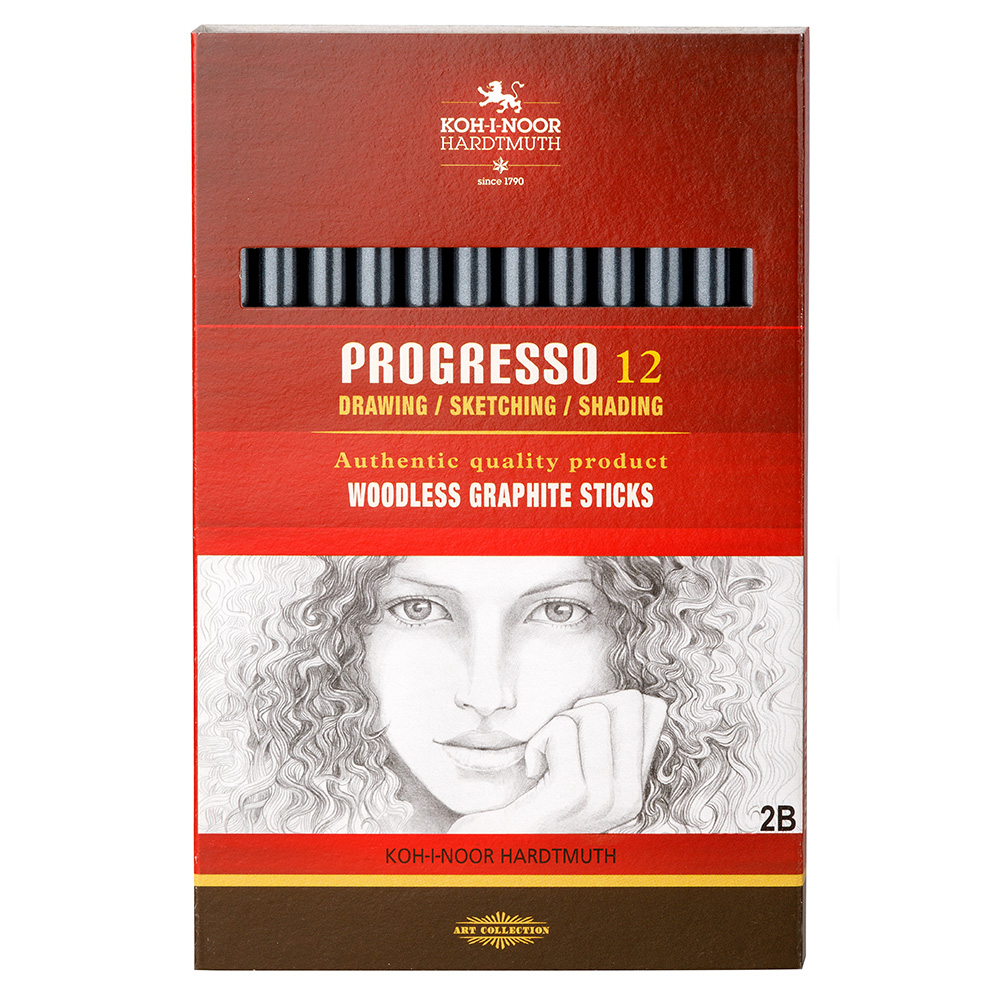 Progresso Graphit- Vollminenstifte - Gradation 2B -  im 12er Pack