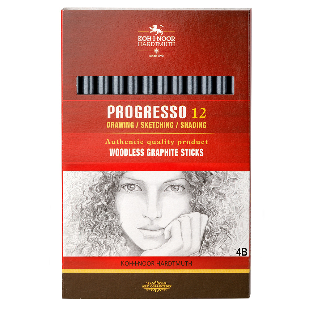 Progresso Graphit- Vollminenstifte - Gradation 4B -  im 12er Pack
