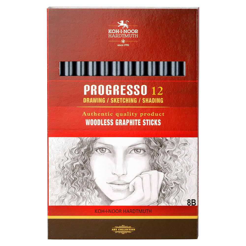 Progresso Graphit- Vollminenstifte - Gradation 8B - im 12er Pack