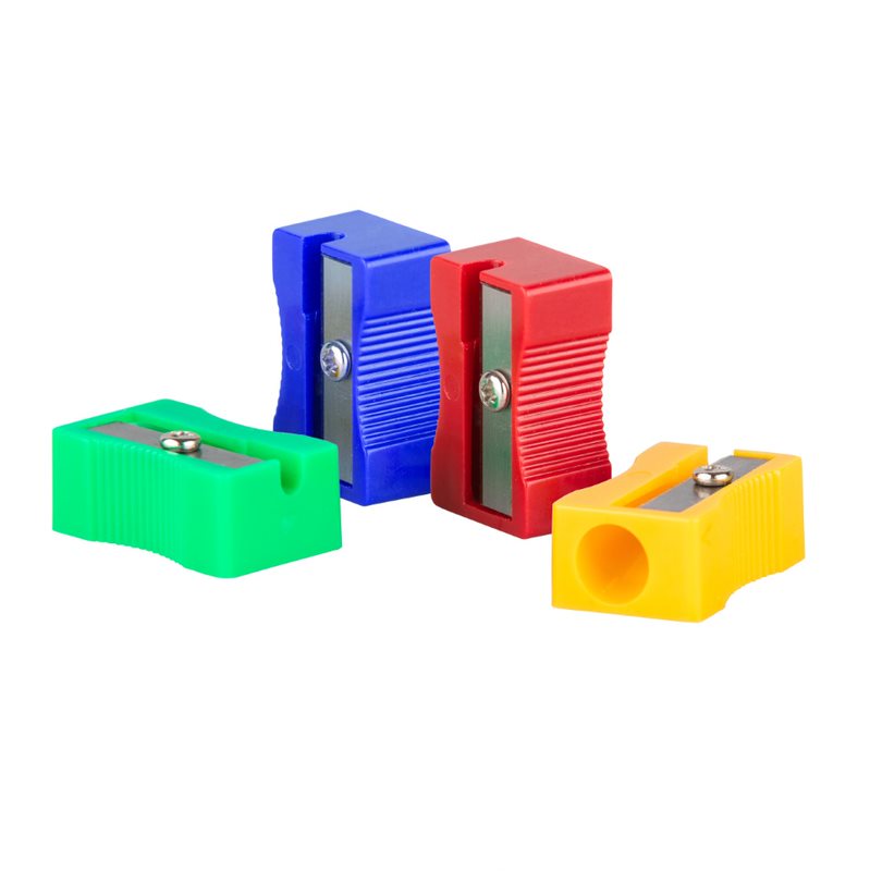 Anspitzer- Kunststoffspitzer / einfach 8 mm - farblich sortiert -   im  24er Pack 