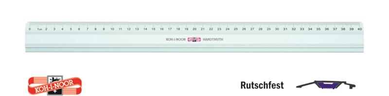 Lineal - Metall rutschfest - 40 cm -