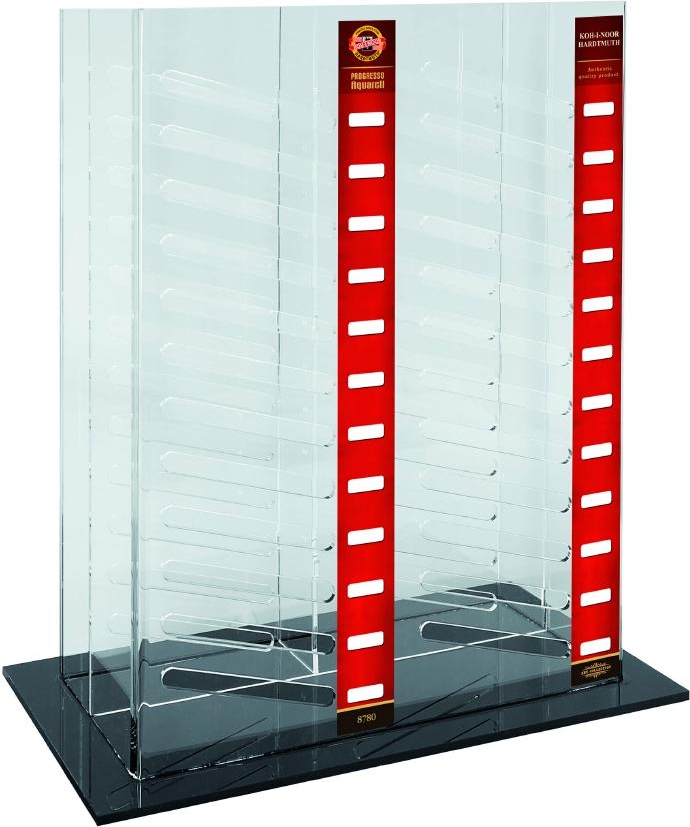 Aufsteller / Acryl- Display  leer 24 F&#228;chern , f&#252;r Progresso- Vollminenstifte