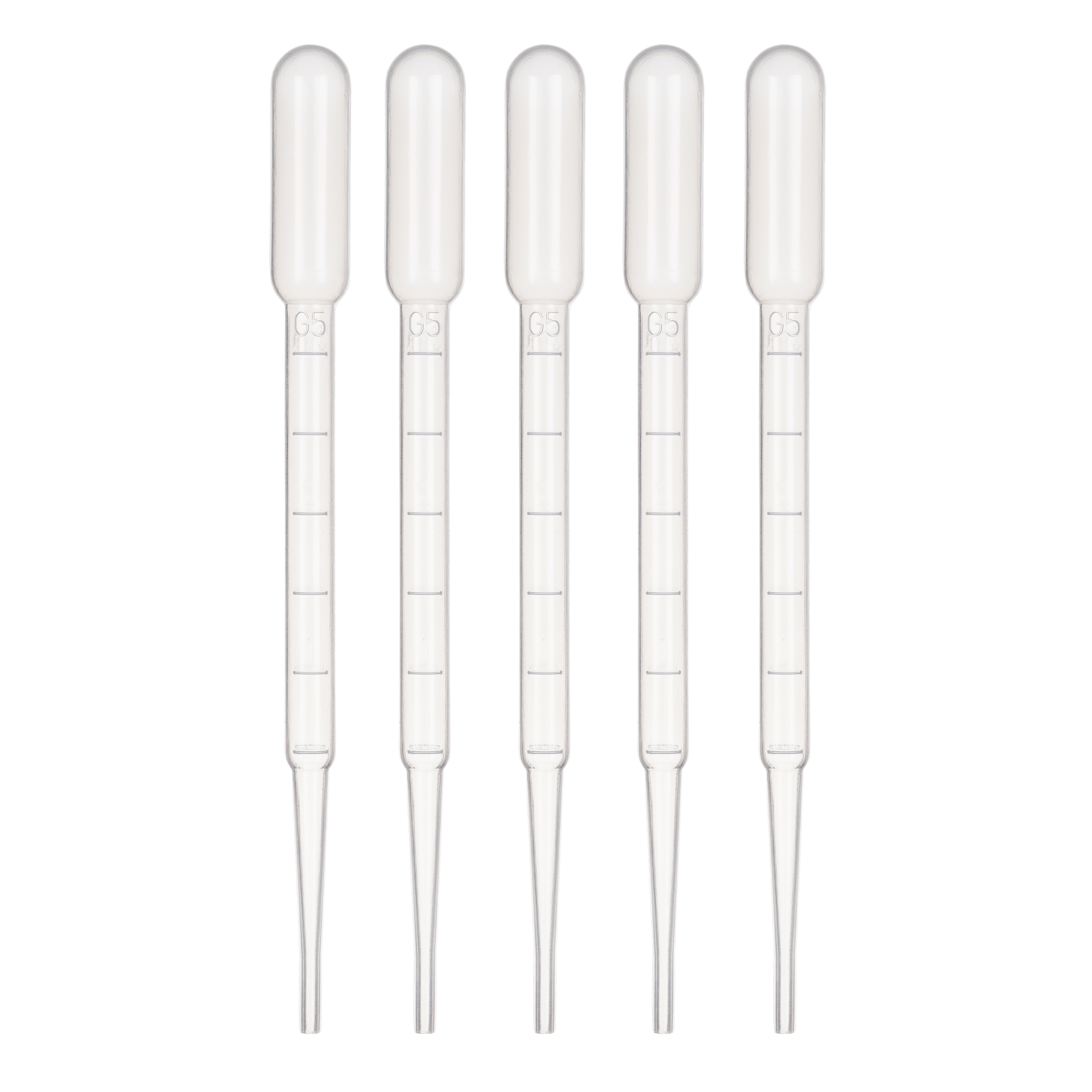 Pipetten  5er Pack / L&#228;nge 15,5 cm ,  3 ml - Masseinteilung