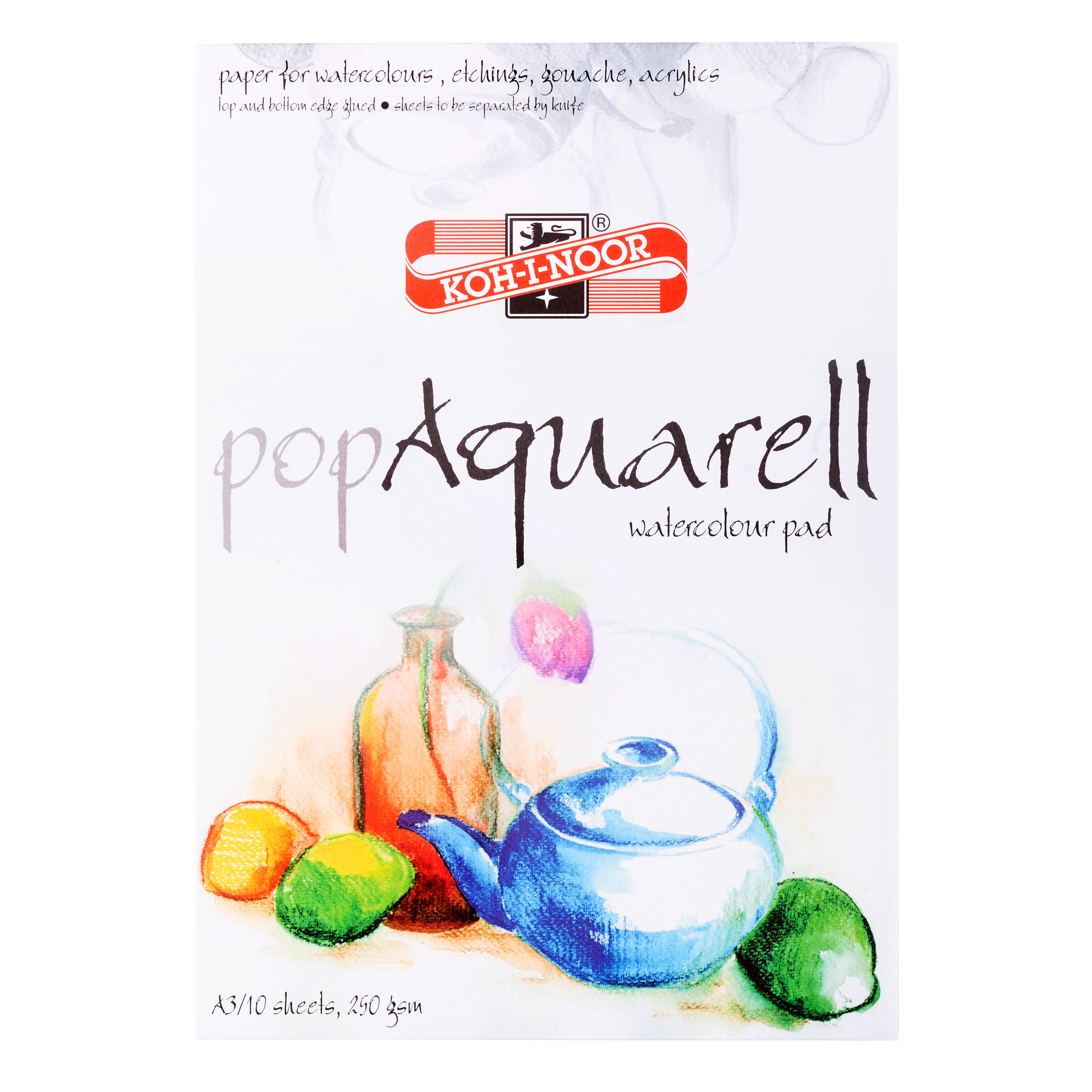 Aquarell-Malblock &#39;pop Aquarell&#39; A3 Format - 10 Blatt weiss, 250 g/m&#178;
