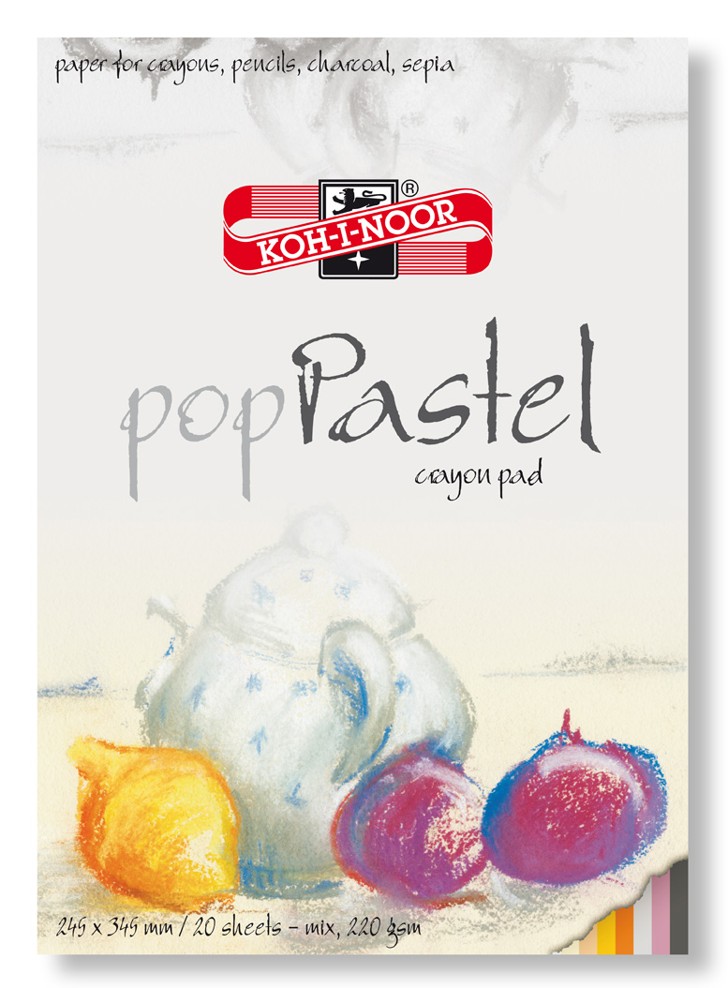 Pastell- Malblock  A4 Block  - 20 Blatt  farbig sortiert  ,  220 g/m&#178;