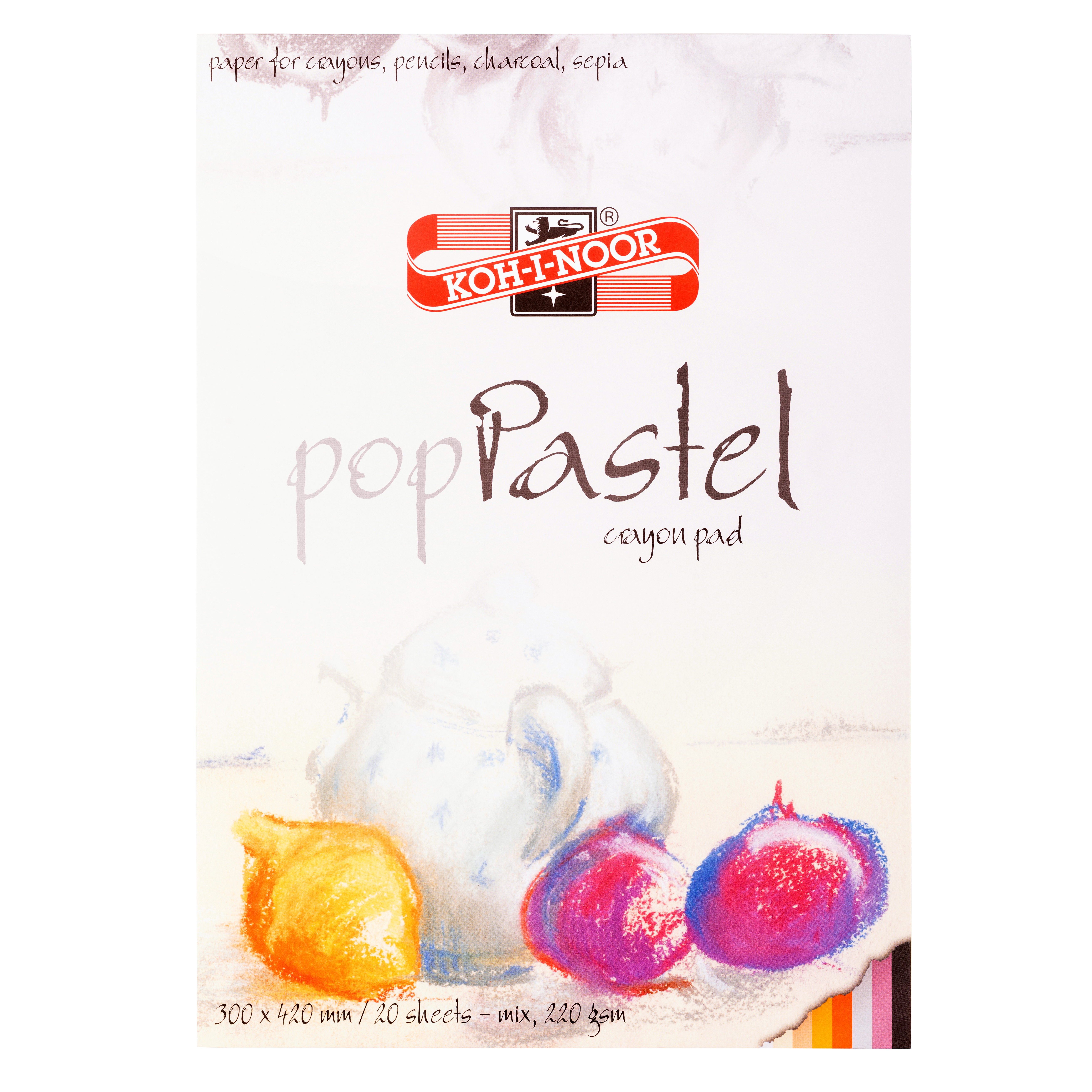 Pastell- Malblock  A3 Block - 20 Blatt  farbig sortiert  ,  220 g/m&#178;