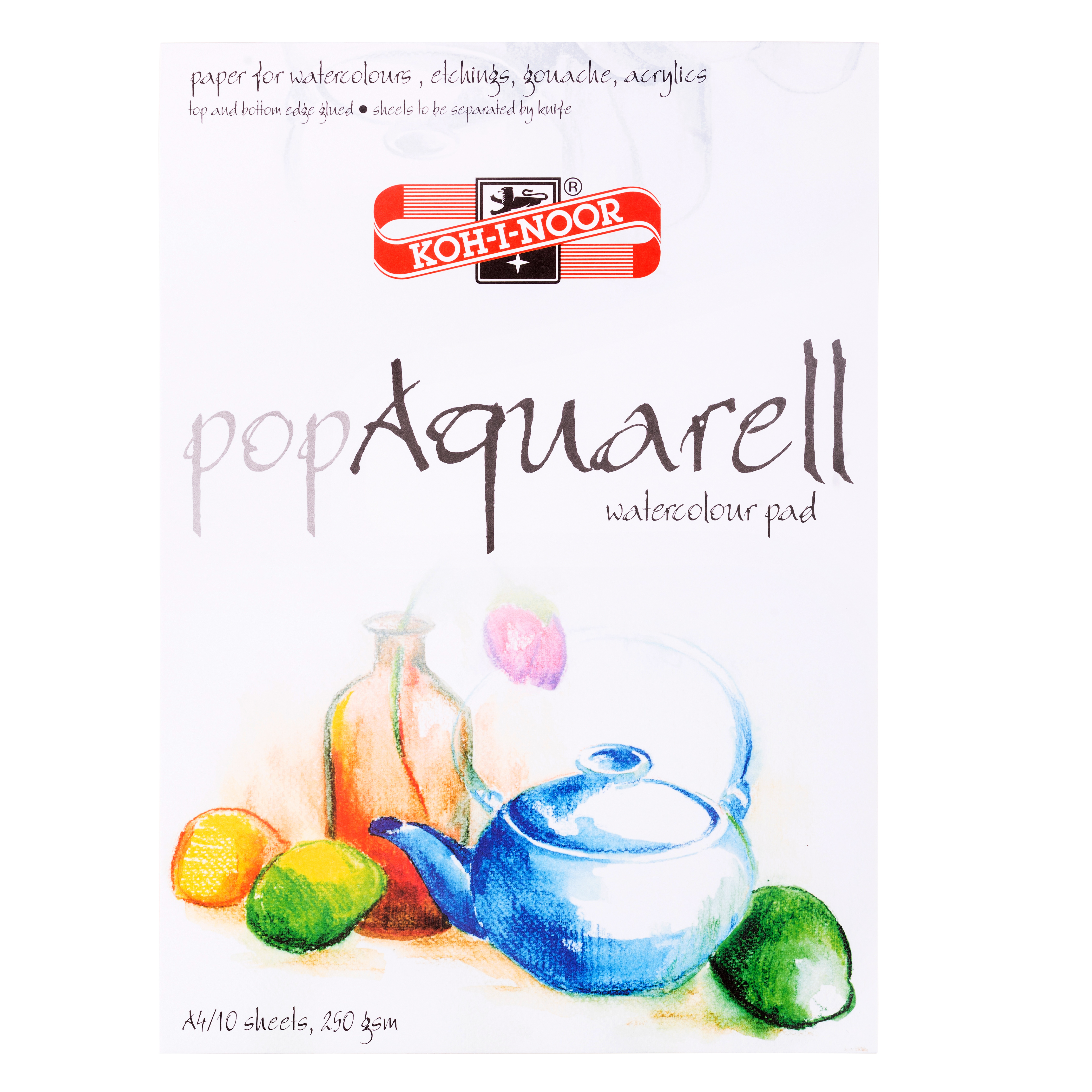 Aquarell- Malblock   &quot;pop Aquarell &quot; A4 Format - 10 Blatt weiss ,  250 g/m&#178;