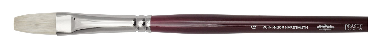 Pinsel  &quot; BRISTLE &quot;  K&#252;nstler - Borsten / Flachpinsel , Langhaar  -   Gr&#246;sse 6 -