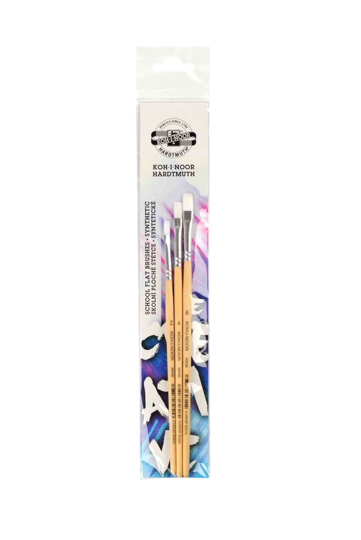 Pinsel- Set  &quot; SYNTHETIC &quot; 3er Set  Flachpinsel -  Gr. 2,4,6