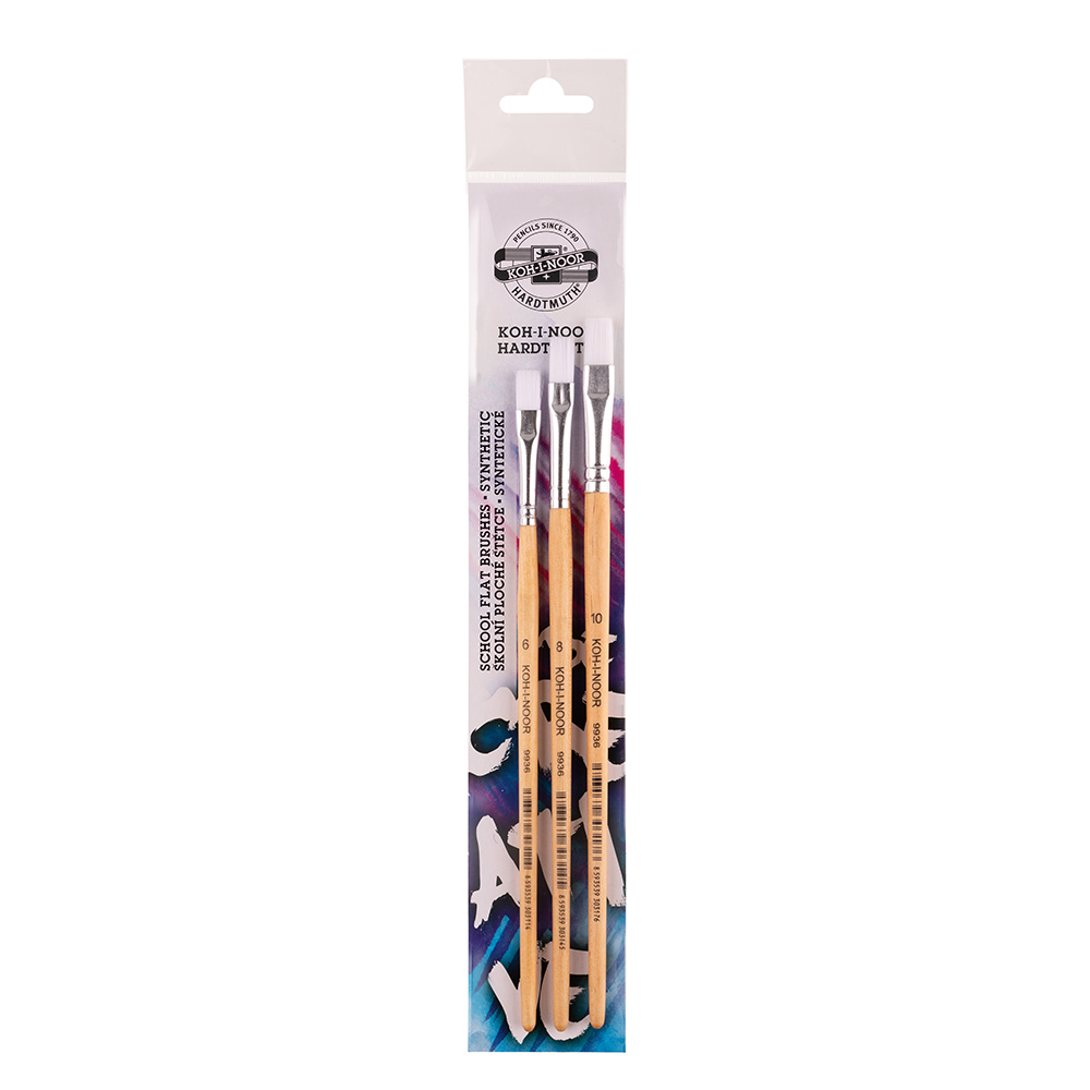 Pinsel- Set  &quot; SYNTHETIC &quot; 3er Set  Flachpinsel -  Gr. 6, 8, 10