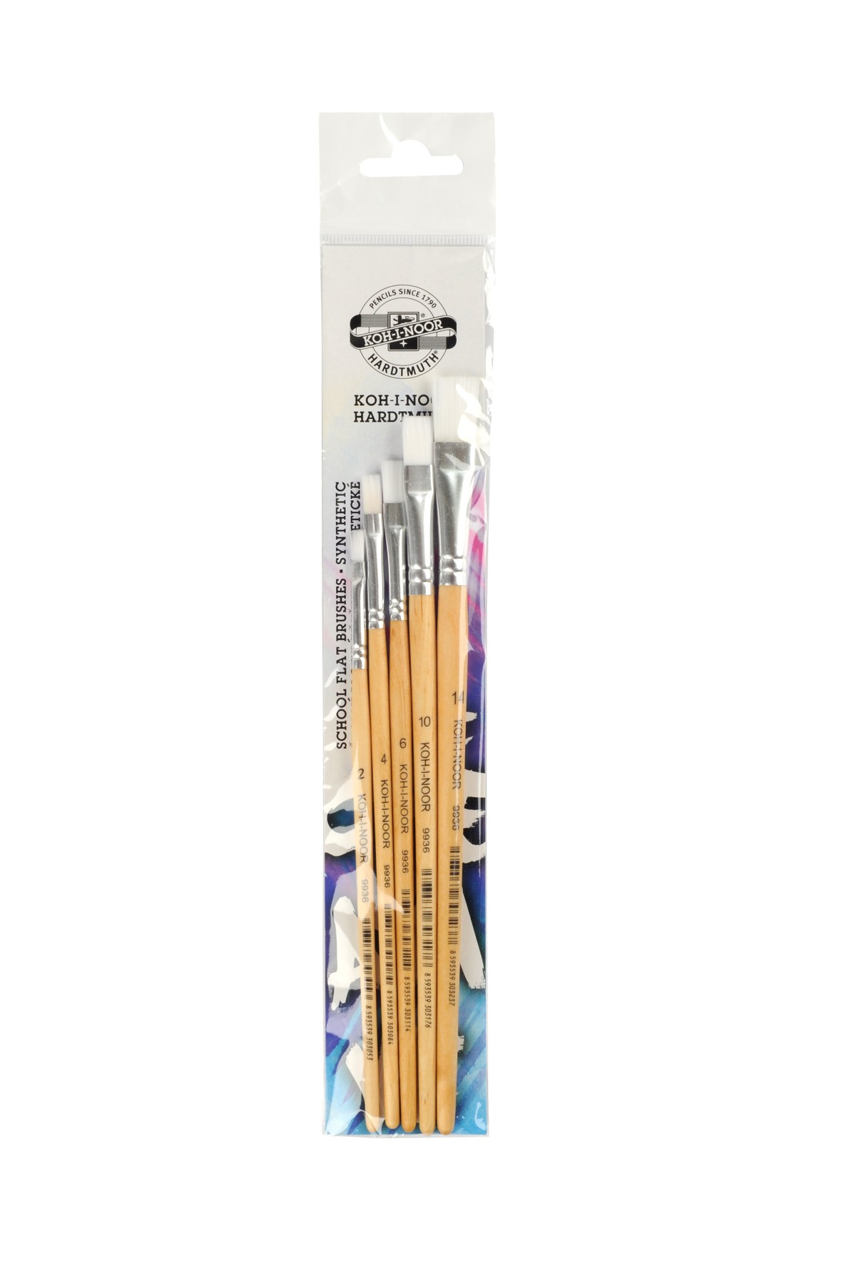 Pinsel- Set  &quot; SYNTHETIC &quot; 5er Set  Flachpinsel - Gr. 2, 4, 6,10,14