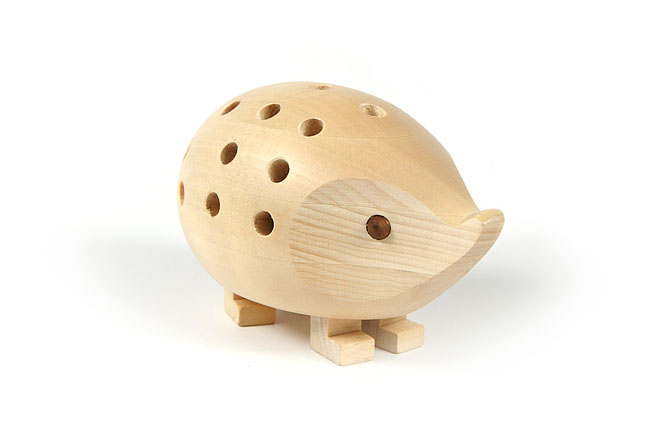 Igel / Stiftehalter Tischst&#228;nder &quot; Kleiner Holzigel -  Natur &quot; ,  ohne Farbstifte