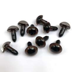 Plexi-Augen 10mm braun 10 Stk.