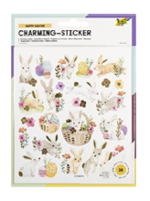 Sticker HAPPY EASTER 15x17cm, 2 Blatt, 38 Sticker