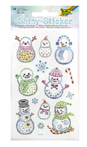 Shiny Sticker SNOWMAN, 10x16cm