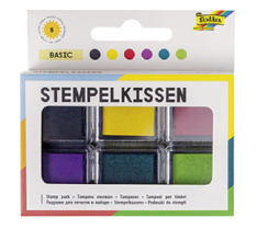 Stempelkissen Set BASIC &quot;dye ink&quot; 6 St&#252;ck farbig sortiert