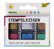 Stempelkissen Set METALLIC 6 St&#252;ck farbig sortiert