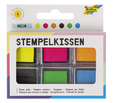 Stempelkissen Set NEON 6 St&#252;ck farbig sortiert