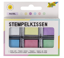 Stempelkissen Set PASTELL &quot;dye ink&quot; 6 St&#252;ck farbig sortiert